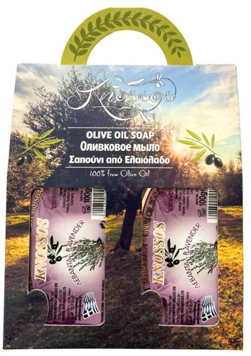 Knossos Dárková sada Olivové mýdlo s vůní levandule 100 g, 2 ks - Cosmetic Gift Set - Main image