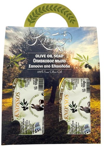 Knossos Dárková sada Olivové mýdlo s oslím mlékem 100 g, 2 ks - Cosmetic Gift Set - Main image
