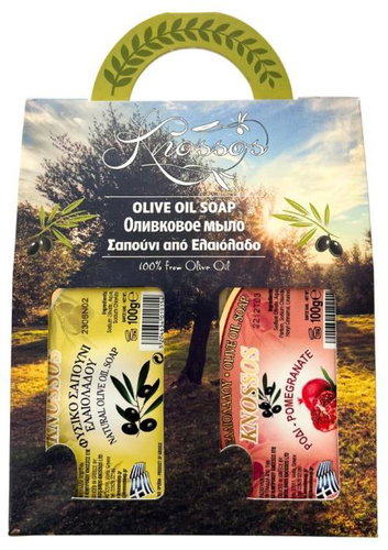 Knossos Gift set Olive green soap 100 g + pomegranate 100 g - Cosmetic Gift Set - Main image