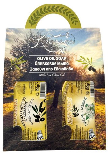 Knossos Dárková sada Olivové mýdlo zelené 100 g + jasmín 100 g - Cosmetic Gift Set - Main image