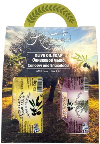 Knossos Dárková sada Olivové mýdlo zelené 100 g + levandule 100 g - Cosmetic Gift Set - Main image