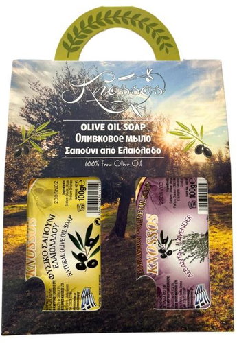 Knossos Dárková sada Olivové mýdlo bílé 100 g + levandule 100 g - Cosmetic Gift Set - Main image