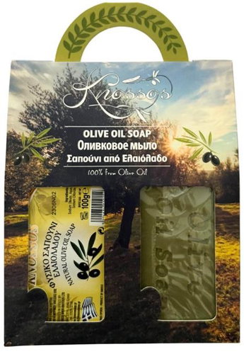 Knossos Dárková sada Olivové mýdlo přírodní zelené 100 g, 2 ks - Cosmetic Gift Set - Main image