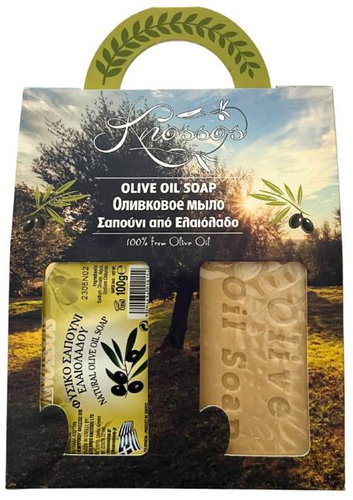 Knossos Dárková sada Olivové mýdlo přírodní bílé 100 g, 2 ks - Cosmetic Gift Set - Main image