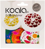 Koala Rozlišovač na skleničky set 6 ks plameňák - Glass Labels