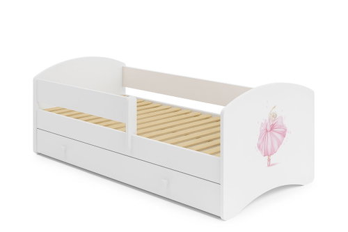 Kobi Luk Children's bed with drawer, 160 × 80 cm, princess with crown - Bed - Main image