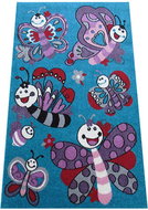 Dětský kusový koberec Motýlci na tyrkysovém podkladu 160 × 220 cm - Koberec