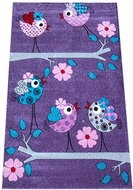 Dětský kusový koberec Ptáčci na fialovém podkladu 200 × 290 cm - Koberec