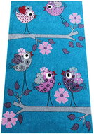 Dětský kusový koberec Ptáčci na tyrkysovém podkladu 160 × 220 cm - Koberec