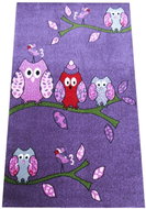 Dětský kusový koberec Sovičky na fialovém podkladu 120 × 170 cm - Koberec