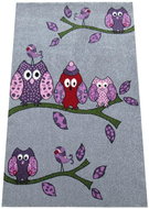 Dětský kusový koberec Sovičky na šedém podkladu 100 × 200 cm - Koberec