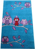 Dětský kusový koberec Sovičky na tyrkysovém podkladu 100 × 200 cm - Koberec