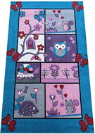 Dětský kusový koberec Zvířátka na tyrkysovém podkladu 100 × 200 cm - Koberec