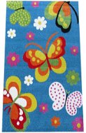 Dětský kusový koberec Motýli na modrém podkladu 200 × 290 - Koberec