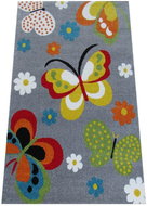 Dětský kusový koberec Motýli na šedém podkladu -240 × 330 - Koberec
