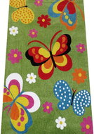 Dětský kusový koberec Motýli na zeleném podkladu -200 × 290 - Koberec