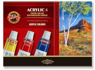 Koh-i-noor Akrylové barvy KOH 6 × 16 ml - 0162701 - Akrylové barvy na plátno