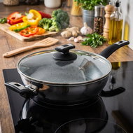 Kolimax Cerammax Pro Comfort, with handle and handle, with lid, diameter 26 cm, grey granite - Wok Pan