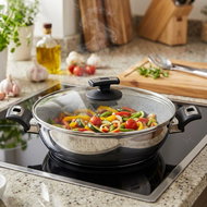 KOLIMAX Cerammax Pro Comfort pan 26 cm, with handles, with glass. with lid, high, grey granite - Pan