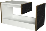 VerdeDesign Deluxe Ravena konferenční/příruční stolek, bílá/mramor - Konferenční stolek