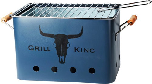 PROGARDEN Portable charcoal grill Grill King 43 × 20 cm blue - Grill - Main image