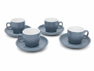 KOOPMAN Porcelain coffee set grey 4×230ml - Set of Cups