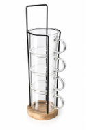 KOOPMAN Set of 4 glasses in a stand - Glass
