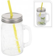 Koopman Glass with lid and straw 450ml - Glass