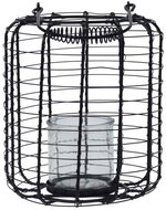 Koopmann Drátěná kovová lampa se svícnem, 18,5 × 24 cm, černá - Lucerna