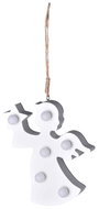 Z - TRADE LED dřevěný anděl na zavěšení 13 × 14 cm, bílý - Christmas Lights
