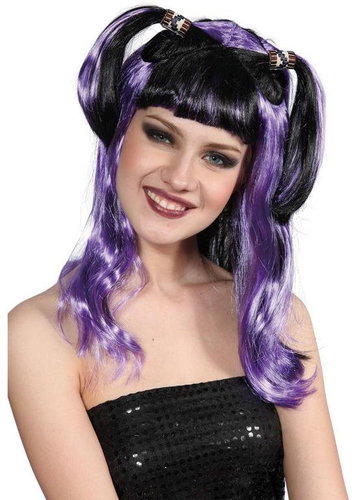 Purple and black wig - Wig - Main image