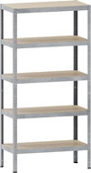 Kovona metal shelf with MDF shelves, 178 × 90 × 45 cm, 5 shelves, grey - Shelving Unit