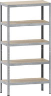 Regál Kovový regál s policemi z MDF, 178 x 90 x 40 cm, 5 polic, šedý - Regál