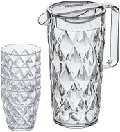 Koziol Sada sklenic 250 ml 4 ks se džbánem 1,6 l Crystal křišťálově čirá - Sada sklenic