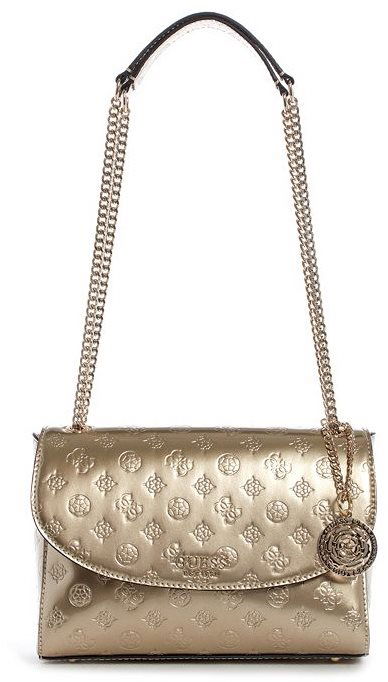 GUESS Peony Debossed Logo Crossbody Champagne Handbag Alza.cz