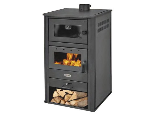 Blist BRM with baking oven, anthracite, 14 kW, flue 120 mm - Wood Stove - Main image
