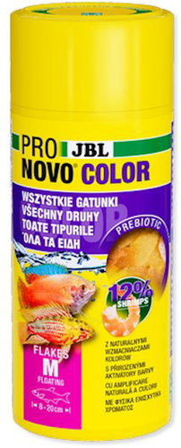 JBL ProNovo colour Flakes M, 250ml - Aquarium Fish Food - Main image