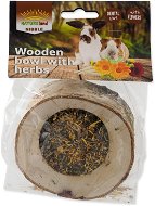 Nature Land Nibble Bowl filled with Herbs, Wooden 120g - Dietary Supplement for Rodents