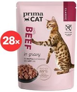 PrimaCat Food Pouch Fillets with Beef in Gravy 28 x 85g - Cat Food Pouch
