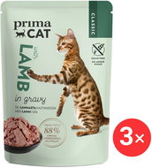 PrimaCat Capsule Fillets with lamb in juice 3 × 85 g - Cat Food Pouch
