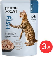 PrimaCat Capsule Fillets with fish in juice 3 × 85 g - Cat Food Pouch