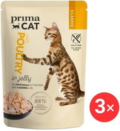 PrimaCat Poultry fillets in jelly 3 × 85 g - Cat Food Pouch