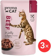 PrimaCat Capsule Fillets with beef in jelly 3 × 85 g - Cat Food Pouch
