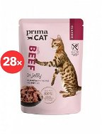 PrimaCat Food Pouch Fillets with Beef in Jelly 28 x 85g - Cat Food Pouch