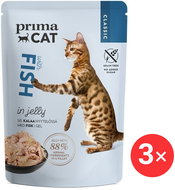 PrimaCat Capsule Fillets with fish in jelly 3 × 3 × 85 g - Cat Food Pouch