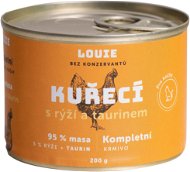 LOUIE Kompl. krmivo pre mačky - kuracie (95 %) s ryžou (5 %) a taurínom 200 g - Konzerva pre mačky