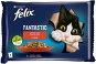 Cat Food Pouch Felix Fantastic with  Beef and Chicken in Jelly 4 x 85g - Kapsička pro kočky
