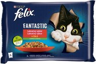 Felix Fantastic s kuraťom a paradajkami, s hovädzím a mrkvou v želé 4× 85 g - Kapsička pre mačky