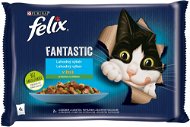 Felix Fantastic with  Salmon and Zucchini, with Trout and Cabbage. Beans 4 x 85g - Cat Food Pouch