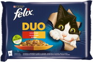 Felix Fantastic DUO chicken and kidneys, beef and poultry, turkey and liver, lamb and veal 4x85g - Cat Food Pouch